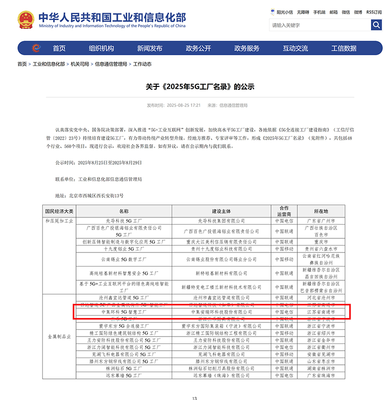 國(guó)家級(jí)榮譽(yù)+1|中集環(huán)科入選工信部5G工廠(chǎng)名錄